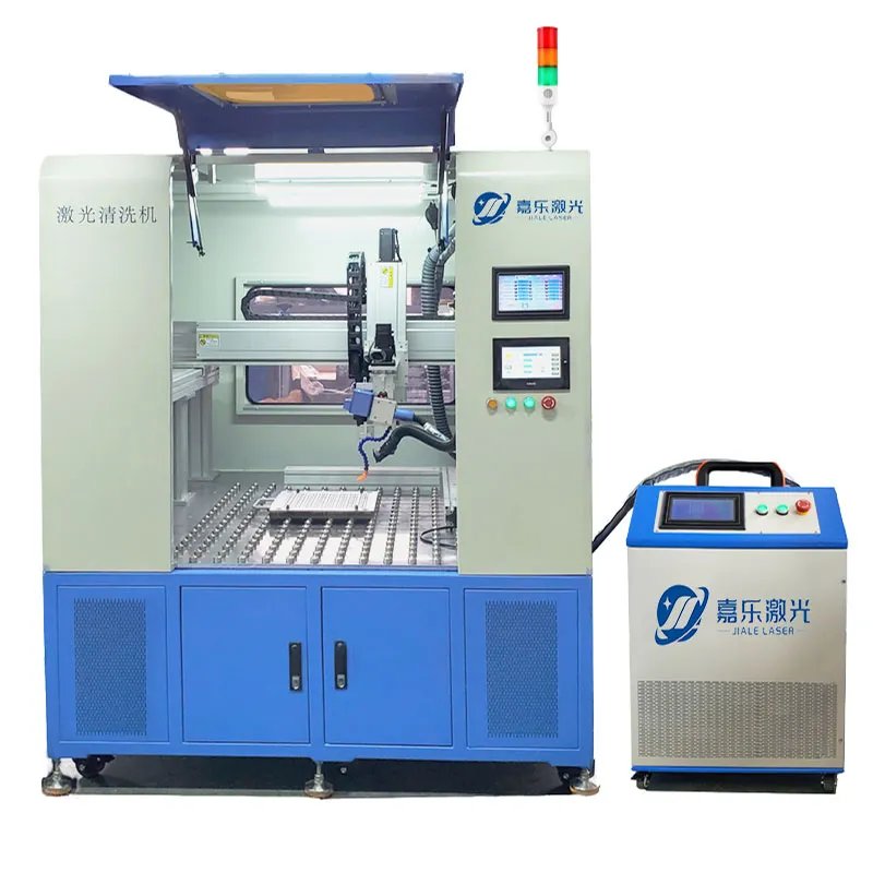 Automated 6-axis 100W laser cleaning machine for electroplating molds